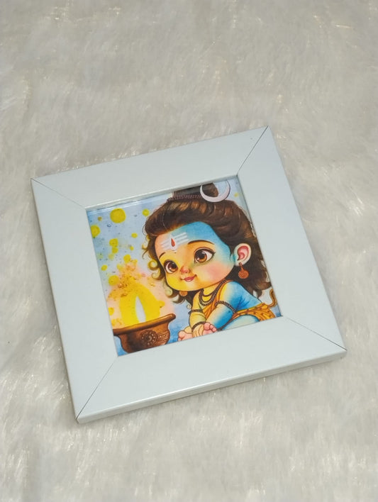 Divine Bal Shiv Mini Aesthetic Frame – Spiritual Home Decor for Peace & Positivity ✨🥰🙏