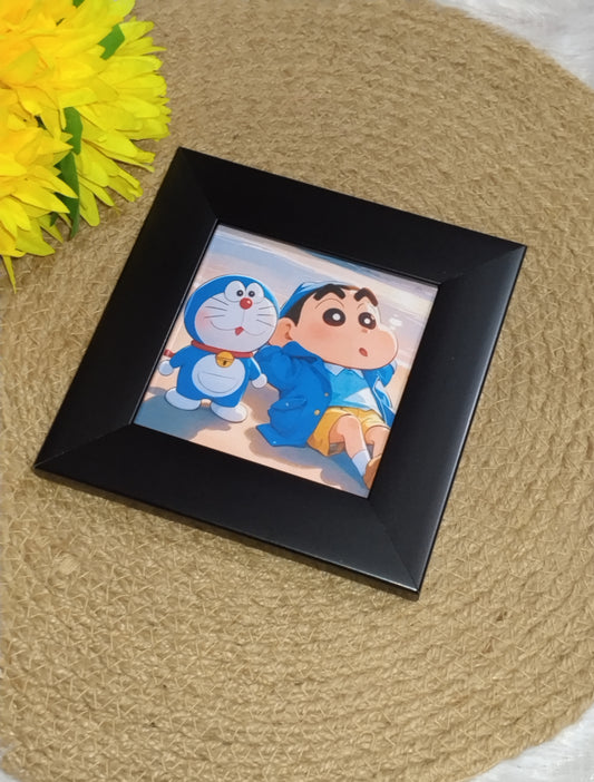 Childhood Vibes Mini Frame – Shinchan & Doraemon Edition 🔥😌🙏💕