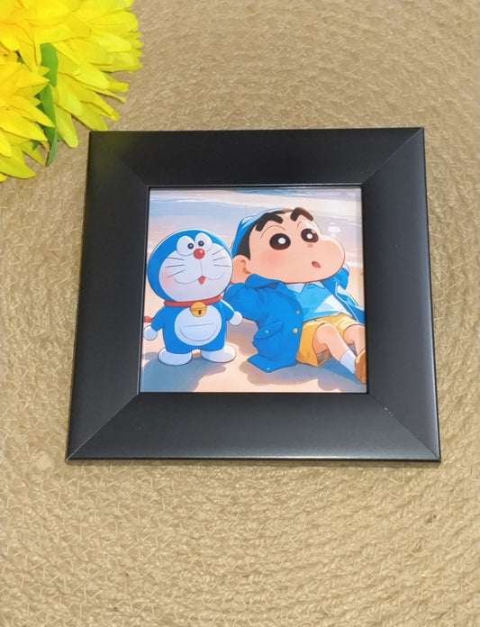 Childhood Vibes Mini Frame – Shinchan & Doraemon Edition 🔥😌🙏💕