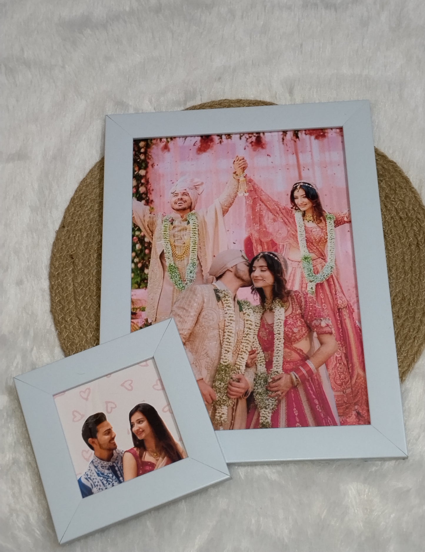 Forever Begins Here – Customized Wedding Aesthetic Frame 🤞💕🌸👫