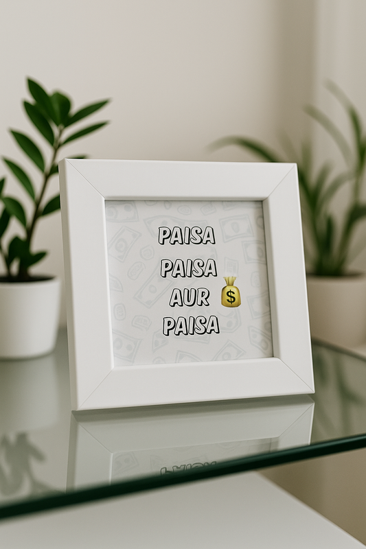 Paisa Paisa Aur Paisa framed quote art