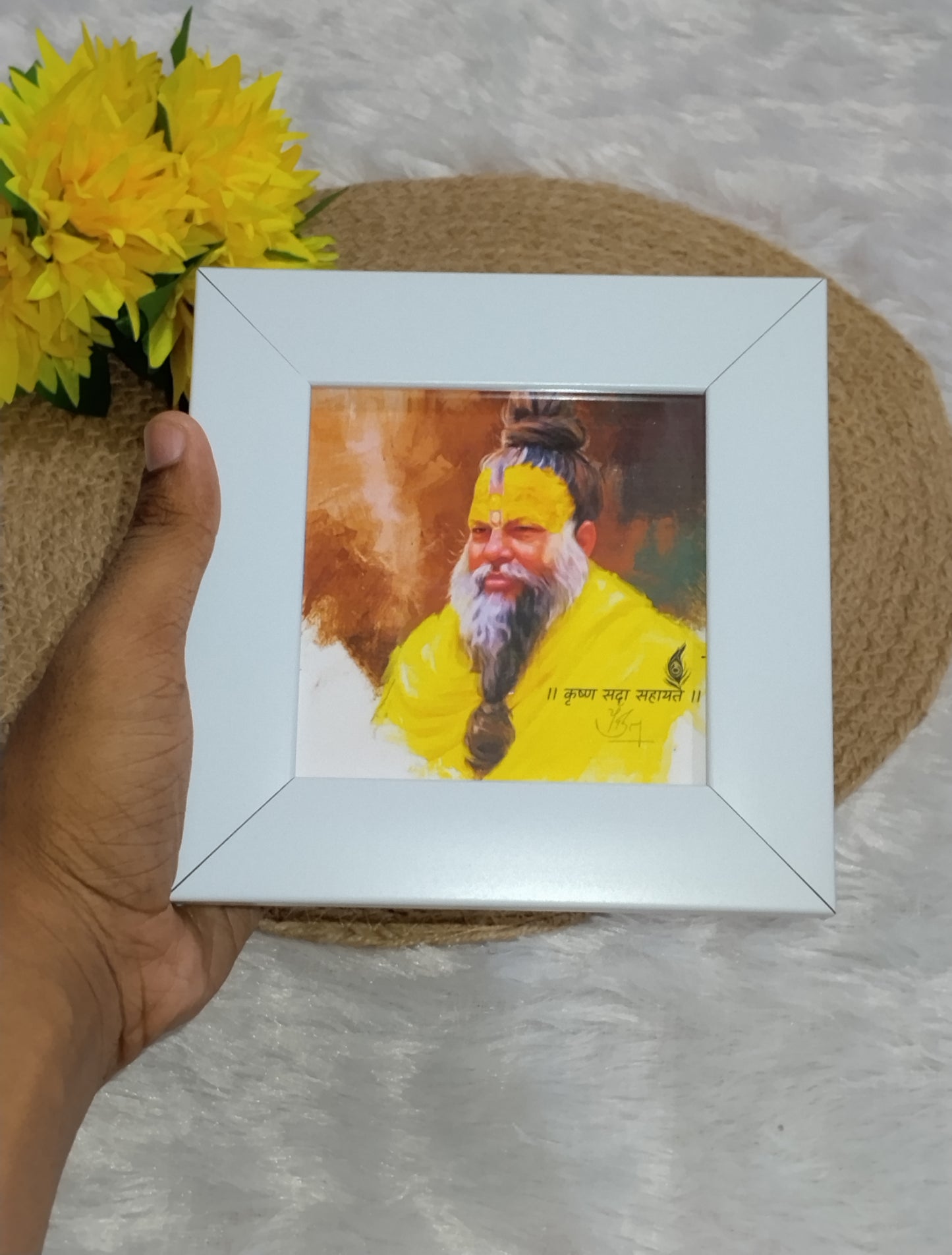 Aesthetic beautiful Vibes – Radha Krishna & Premanand Maharaj Ji Frame🚩🌸🙏🔥